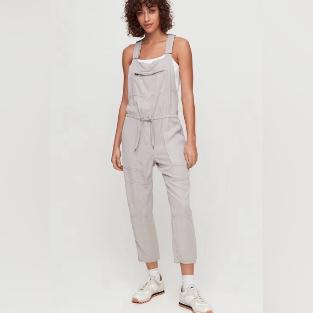 Wilfred Light Gray Casual Drawstring Overalls